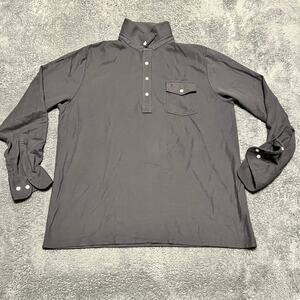 Criquet Polo Shirt Mens XL Grey Long Sleeve 100% Pima Cotton Solid Golf